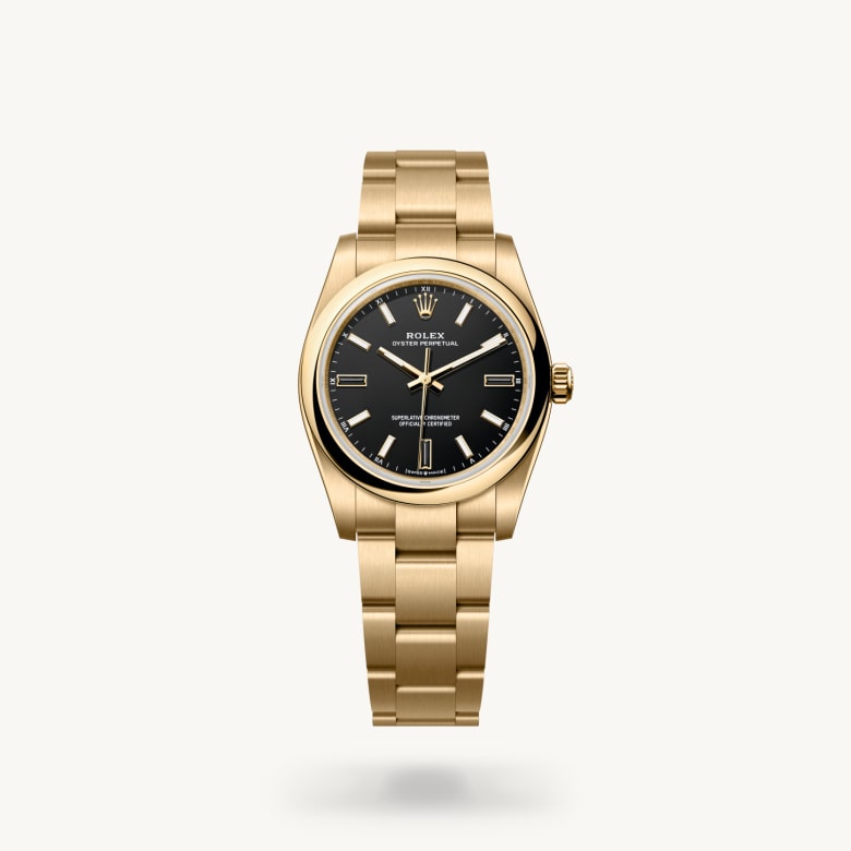 rolex Oyster Perpetual en Or jaune 18 ct, M124208-0001 - Maison Birks