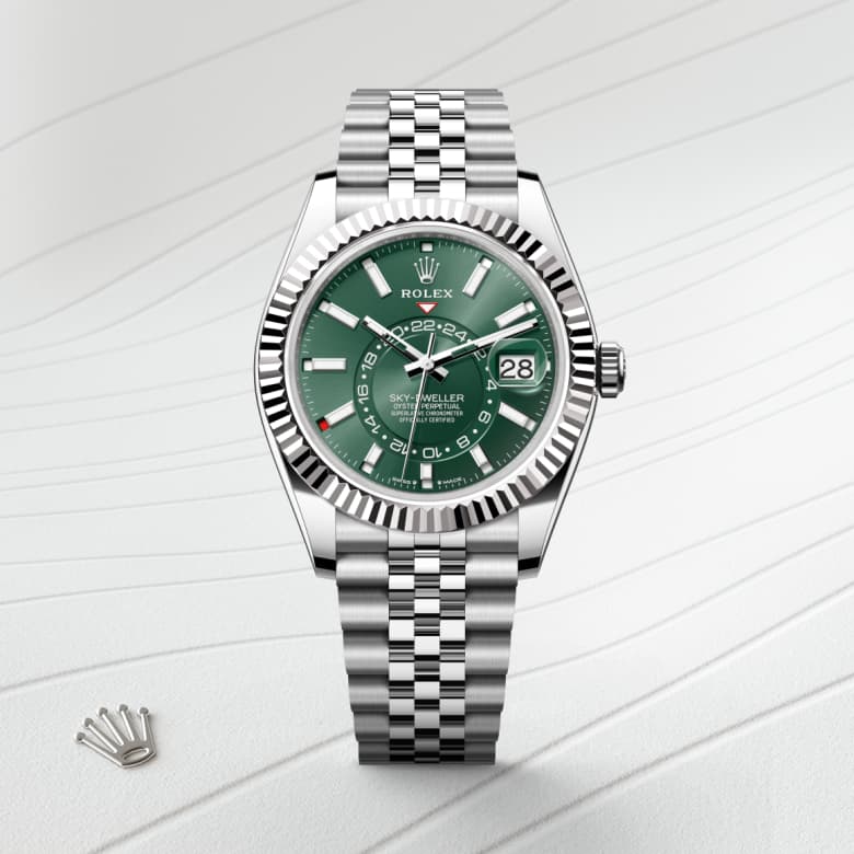 rolex Sky-Dweller en acier Oystersteel et or gris, M336934-0002 - Maison Birks