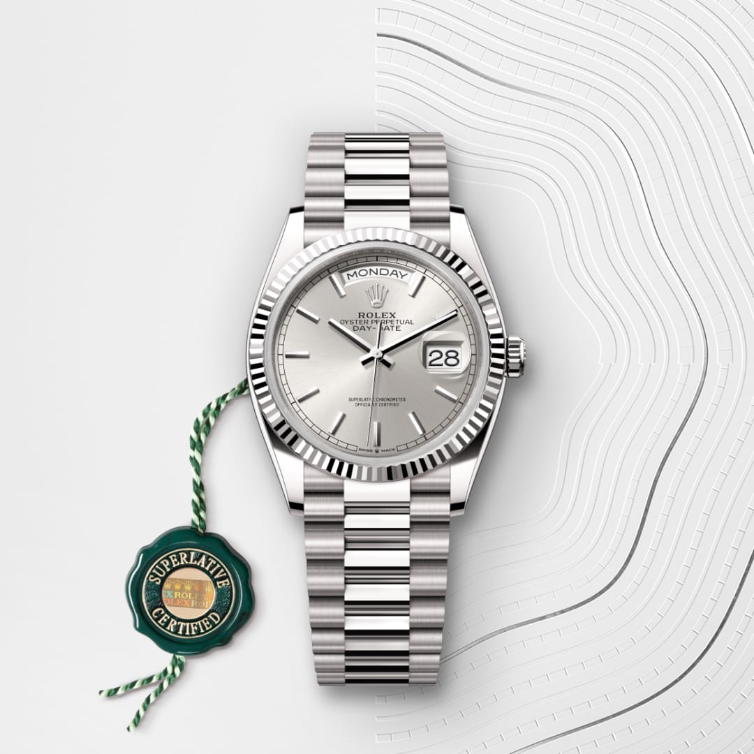靴 ppp EU38/24.5cm Rolex Day-Date 36 in 18 ct white gold, M128239-0005 | Maison