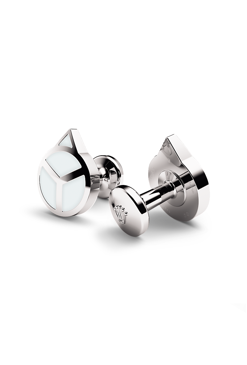 rolex-'Hand' Cufflinks-White gold and luminescent material-A1029-Maison Birks