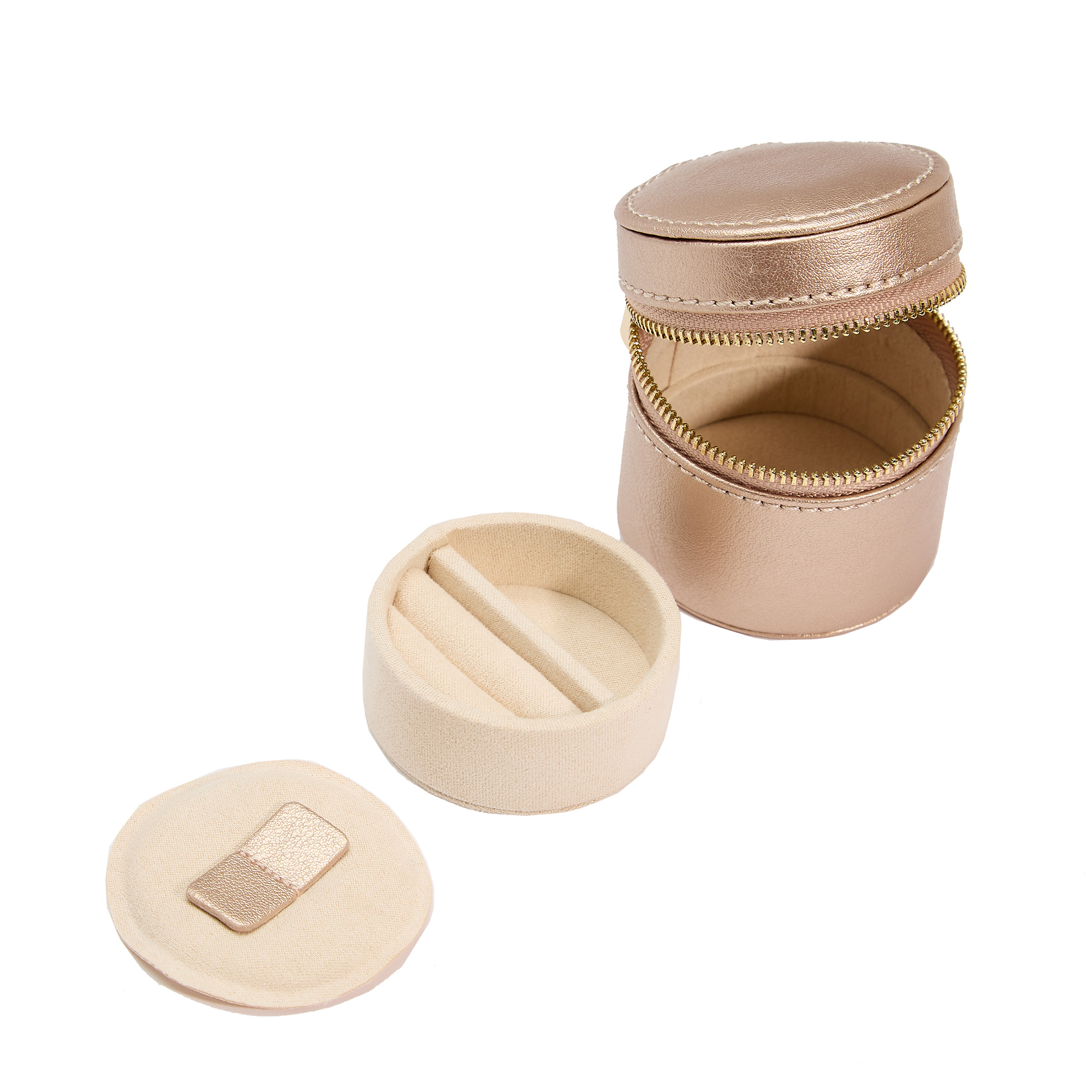 Palermo Rose Gold Jewellery and Watch Roll WOLF 213916 - Main Image