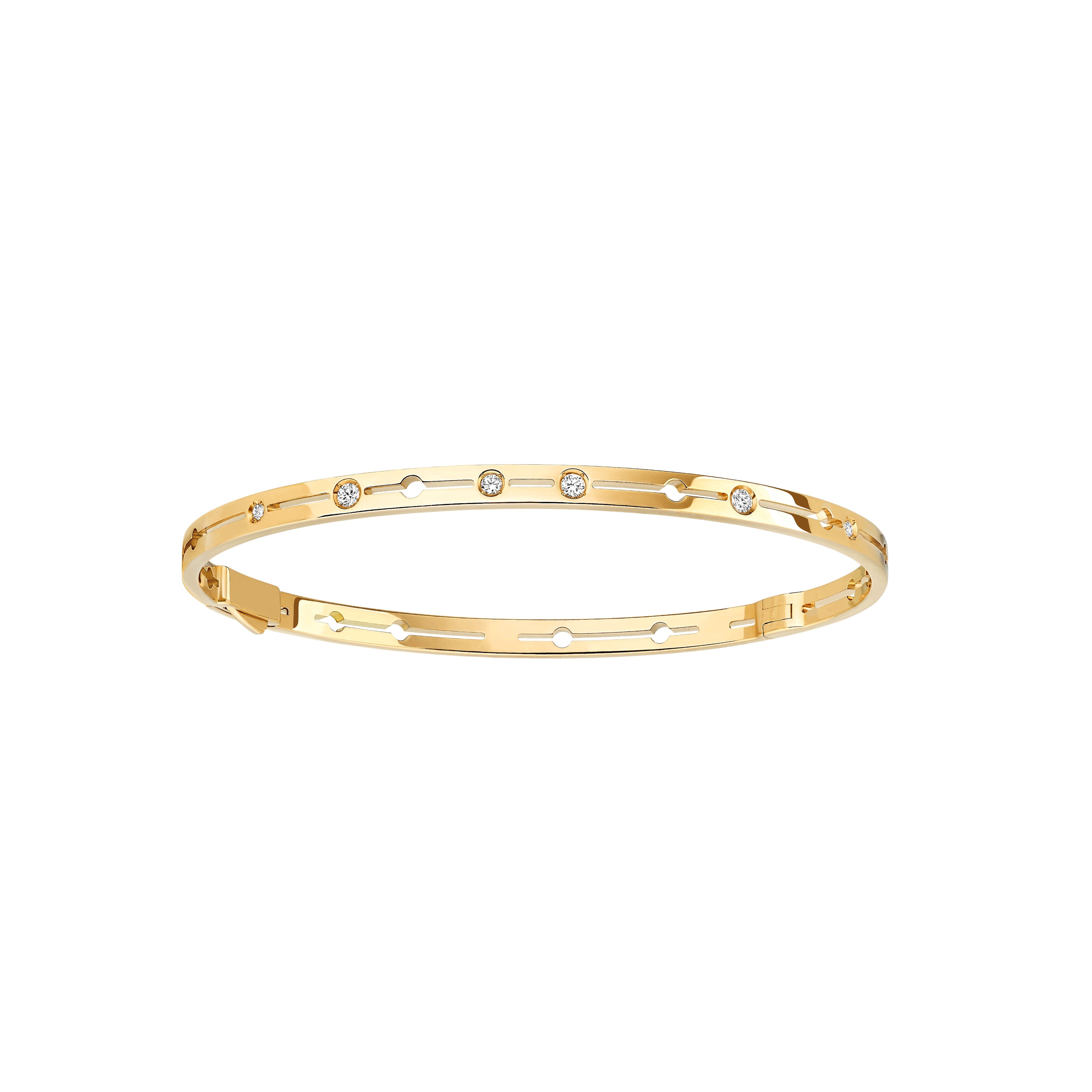 Pulse Small Yellow Gold and Diamond Bangle Dinh Van 328511