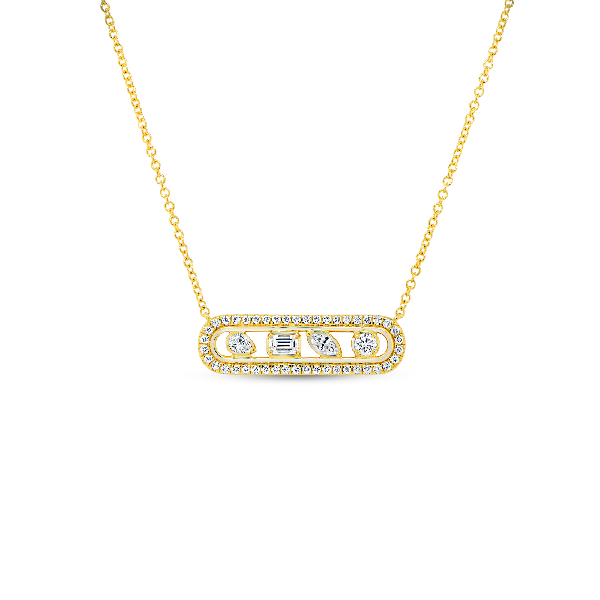 Uneek Pendentif barre Alexandria en or jaune avec diamants