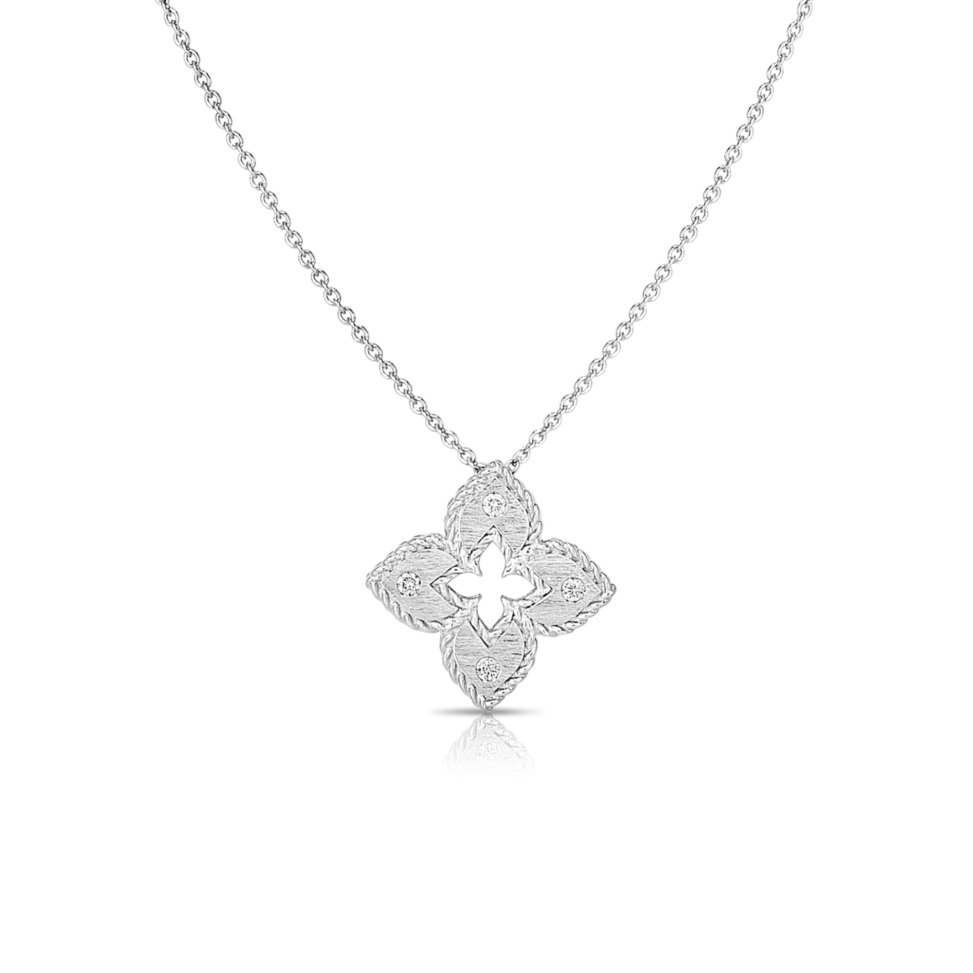 Venetian Princess White Gold and Diamond Pendant Necklace 