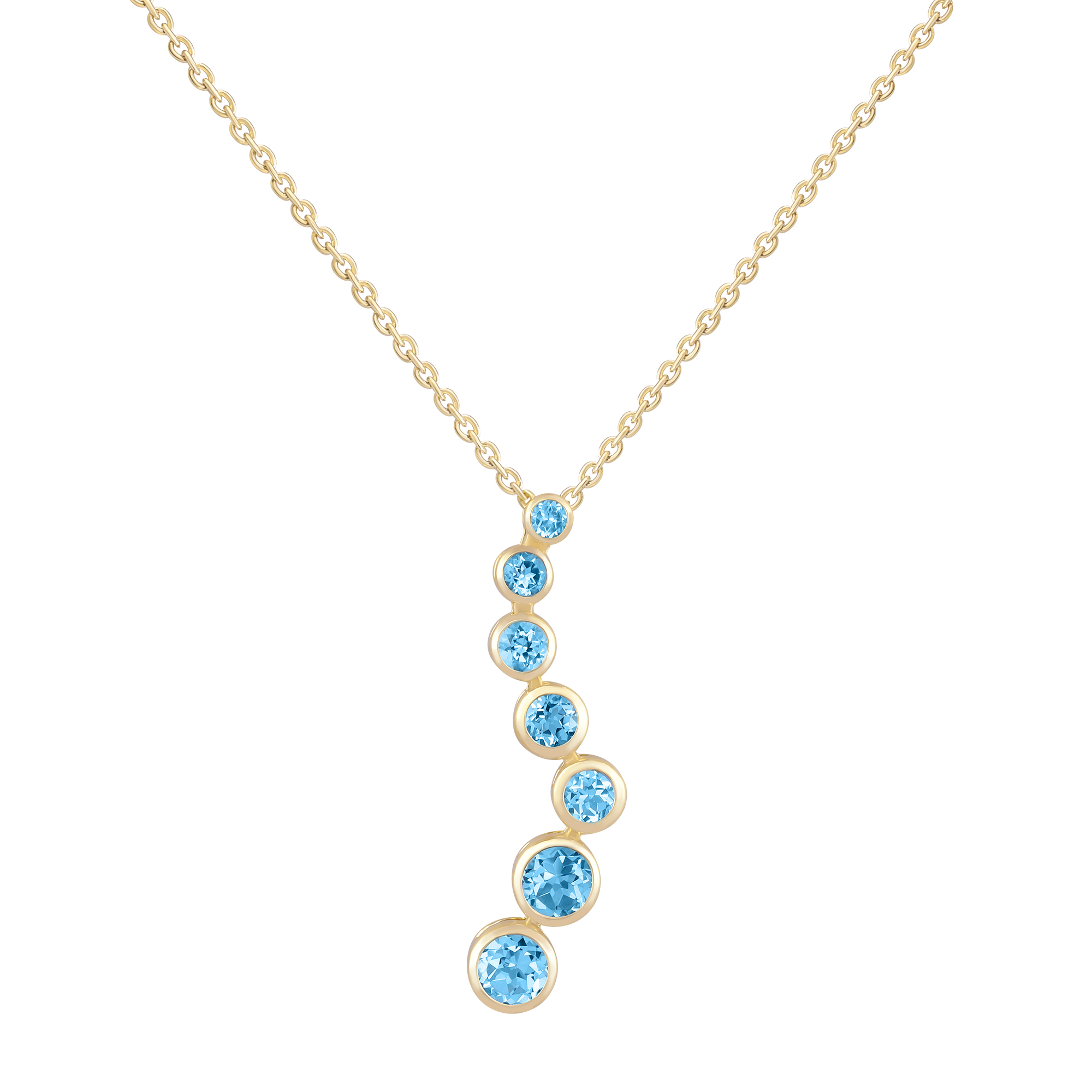 Pendentif graduer en or jaune avec topaze