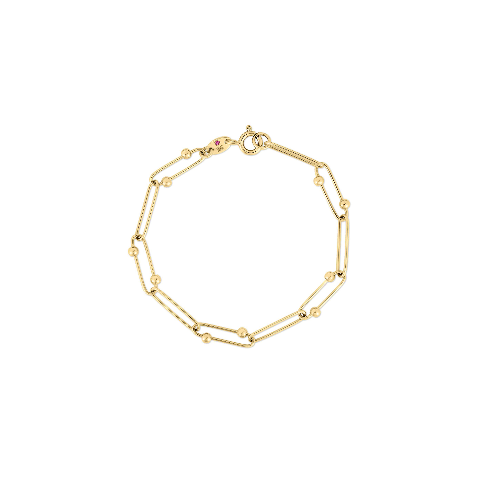 Roberto Coin Designer Gold Yellow Gold Paperclip Chain Bracelet