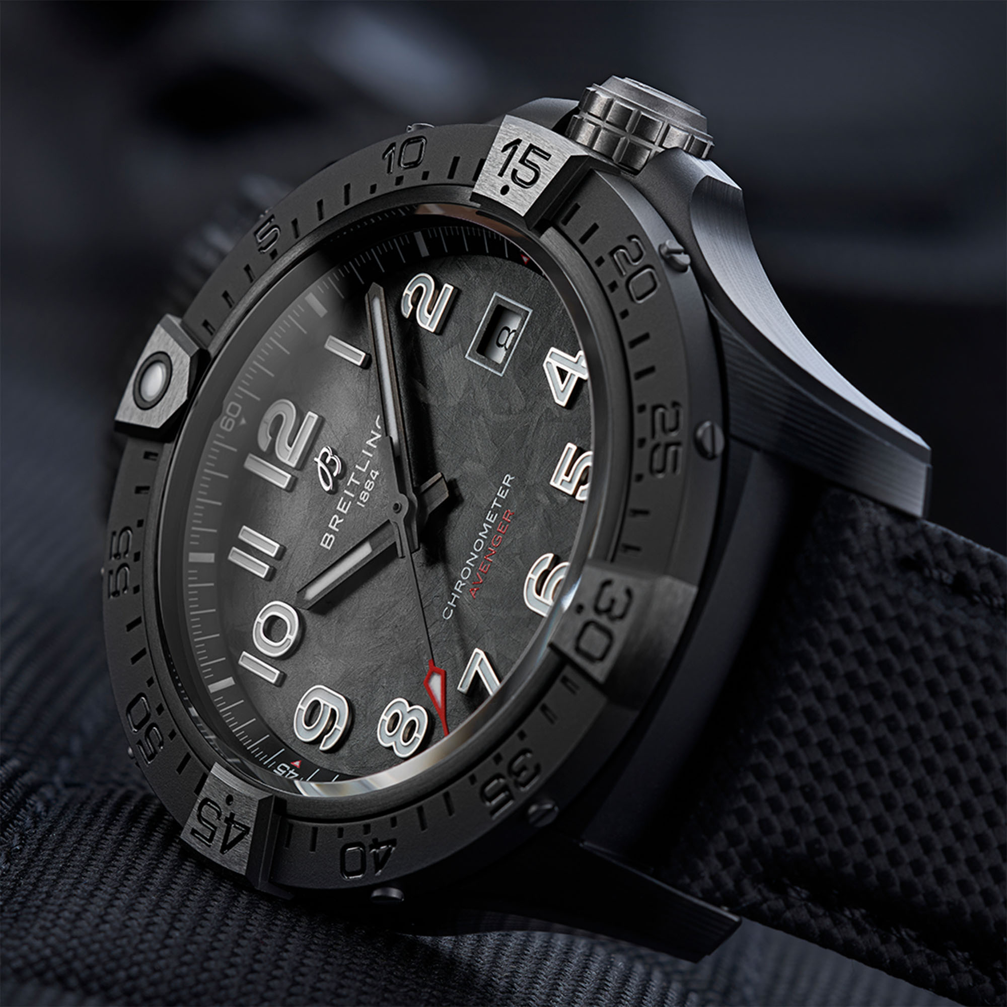 Breitling Avenger Night Mission Watch B01 Automatic Titanium and
