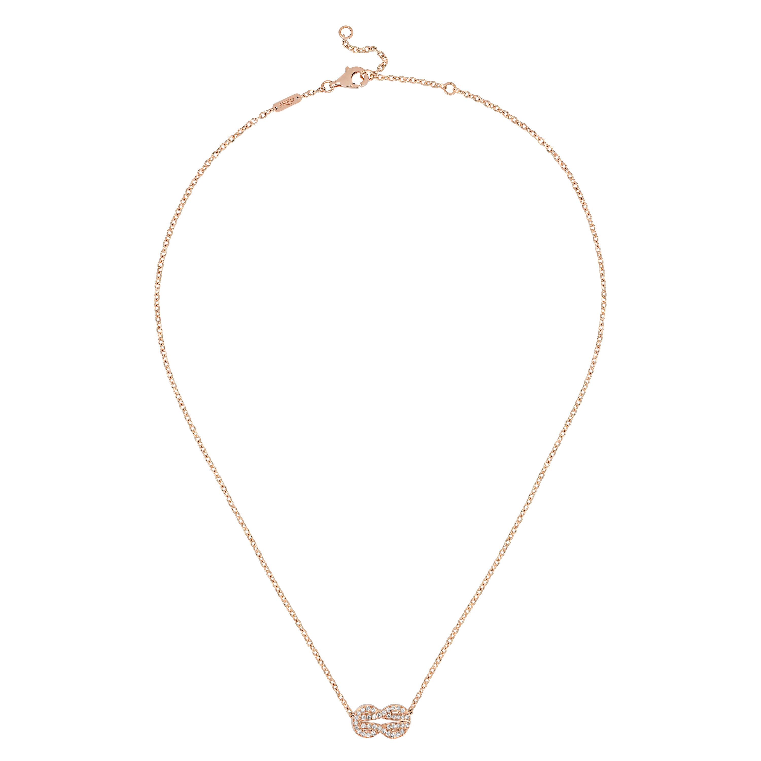 Fred Pendentif Chance Infinie en or rose avec pavé de diamants