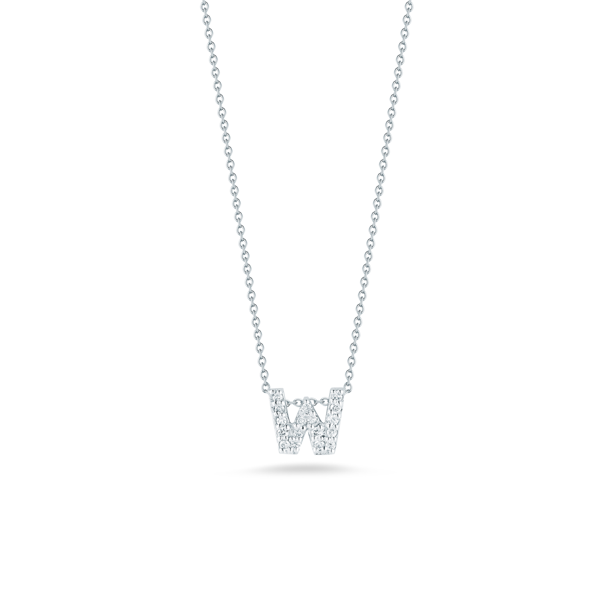 Tiny Treasures Love Letter W White Gold Diamond Necklace