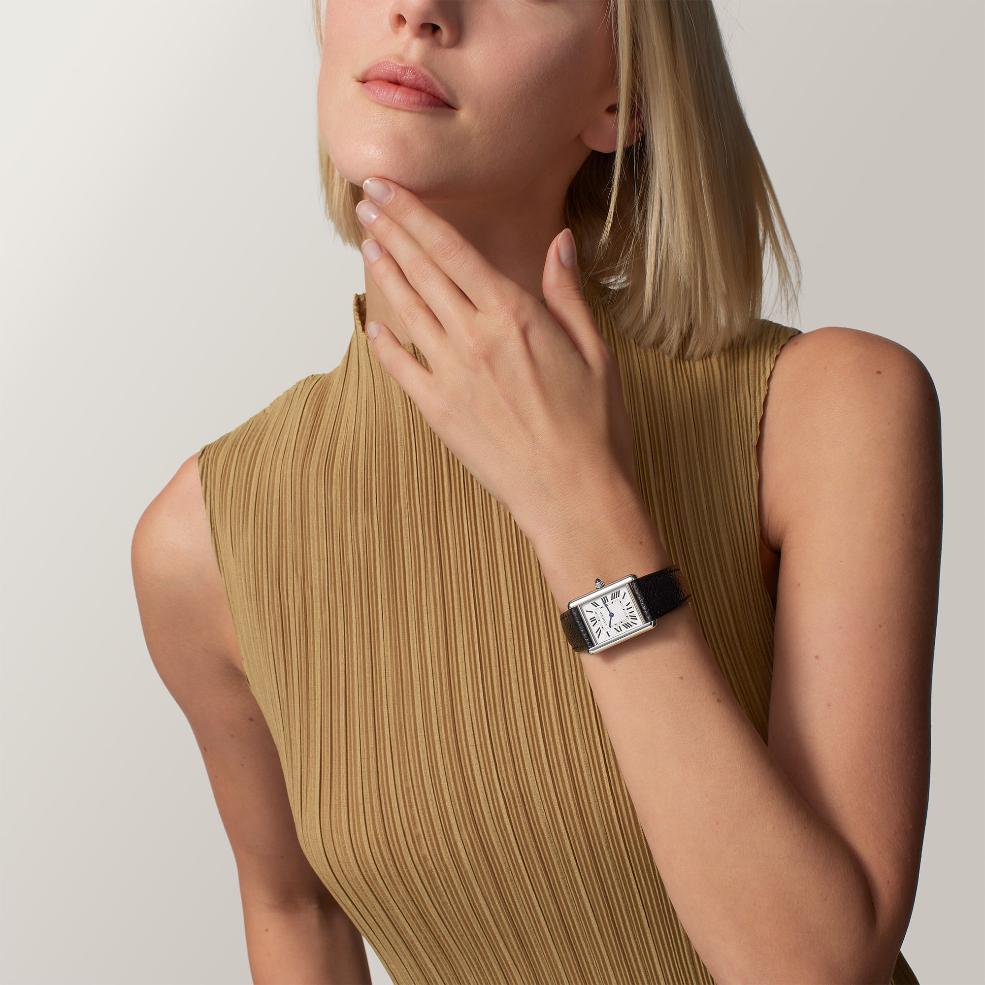 Stainless Steel Cartier Tank Solo Watch Women's Cartier Tank