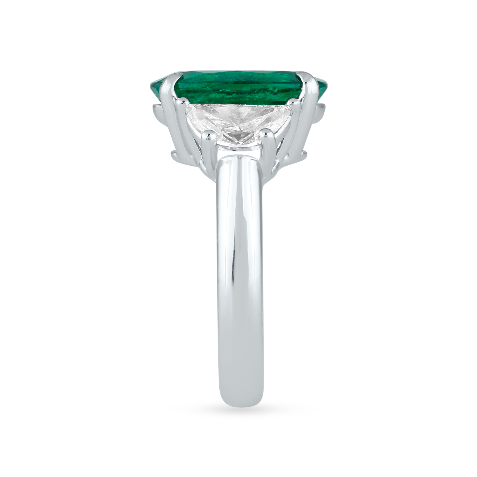 Birks Pure Desire Bague ovale en émeraude avec diamants en or