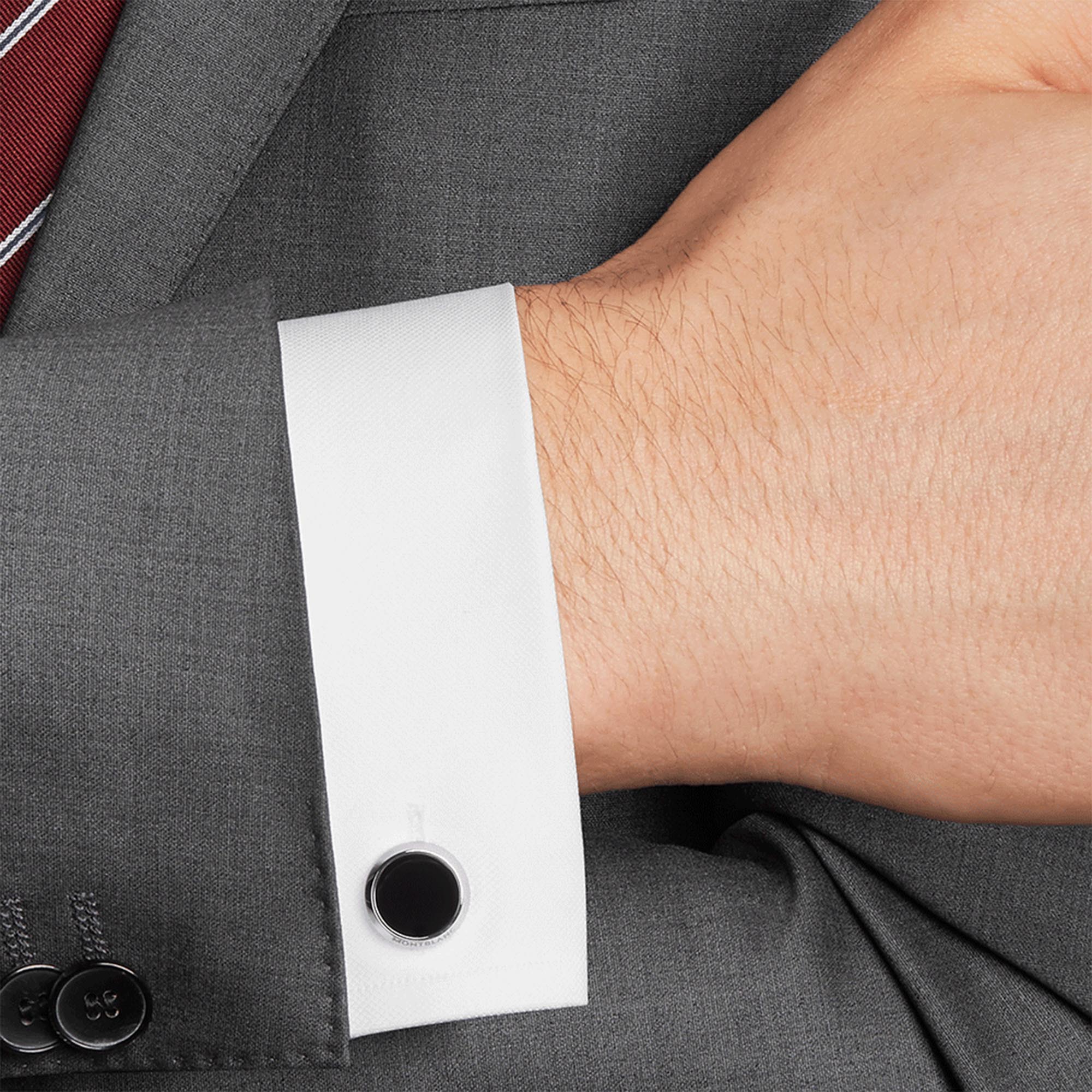 Steel and Onyx Cufflinks | Montblanc