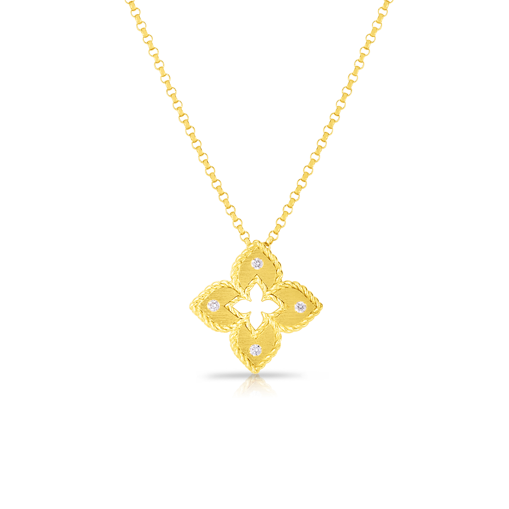Venetian Princess Yellow Gold and Diamond Pendant Necklace