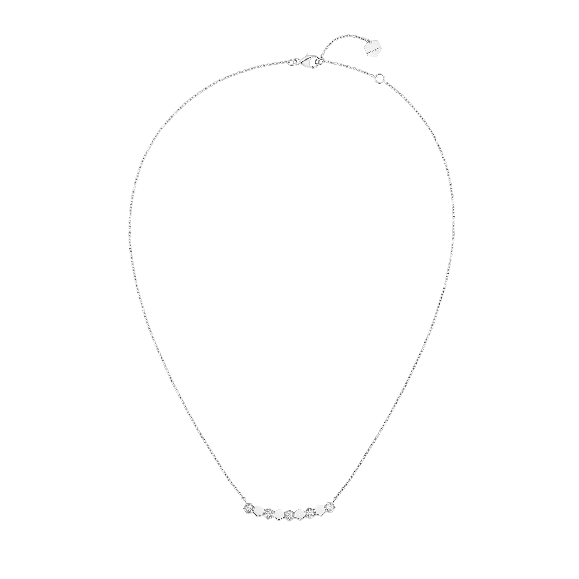 Bee My Love White Gold Diamond Half Pav Necklace Chaumet