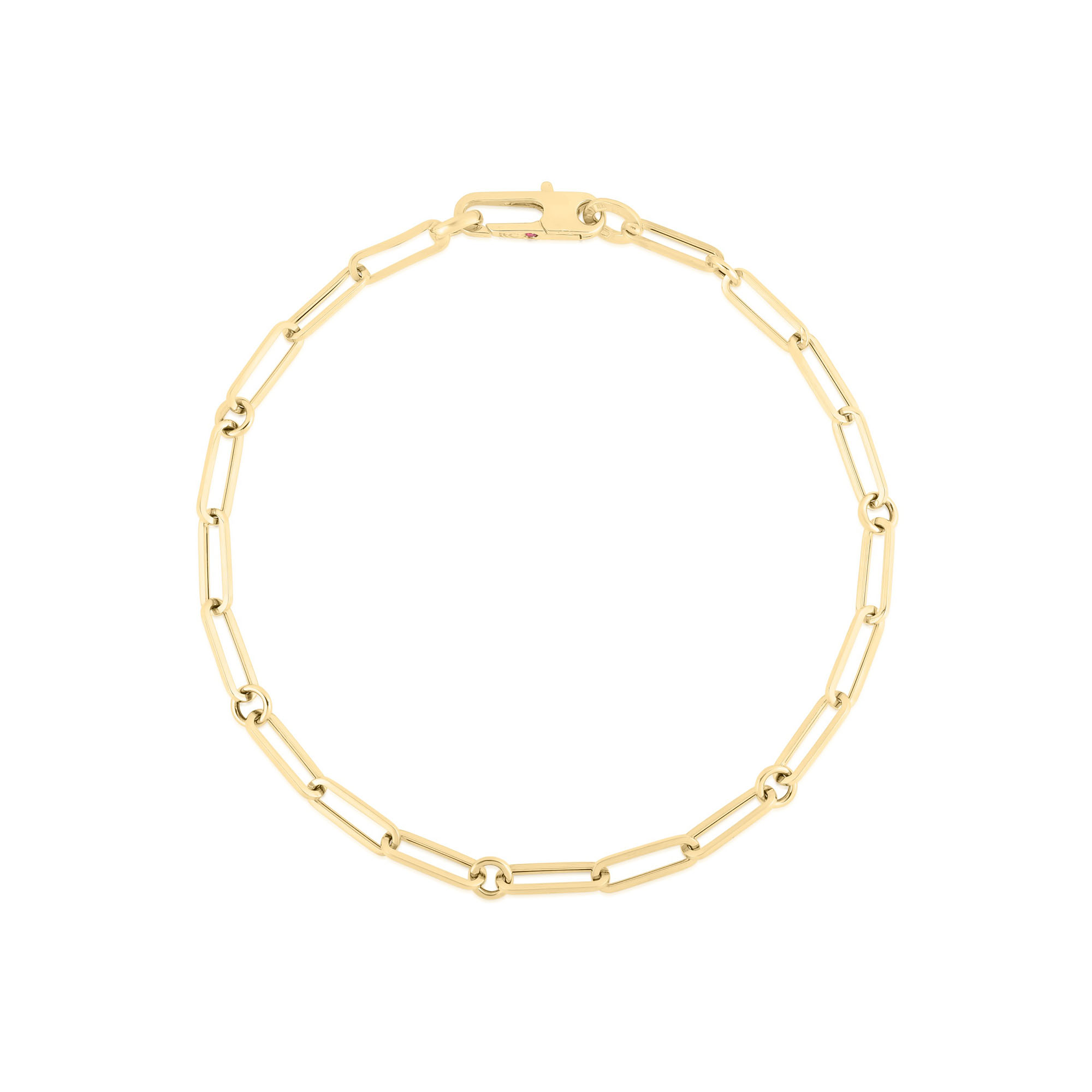 Classic Gold Yellow Gold Paper Clip Chain Bracelet Roberto Coin