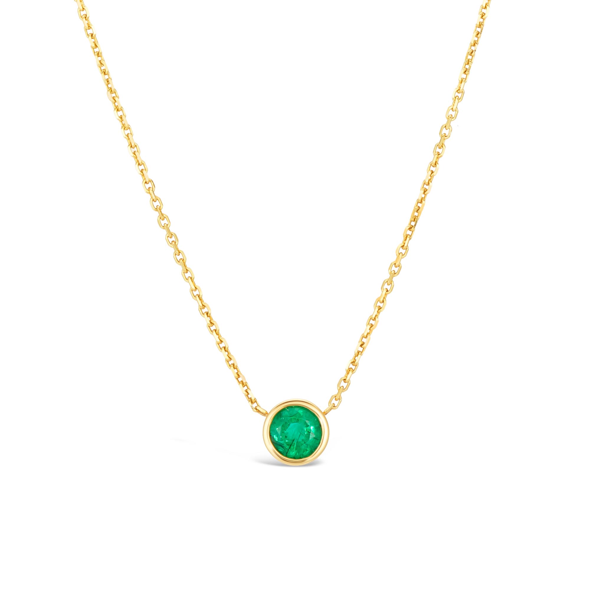 White gold outlet and emerald necklace